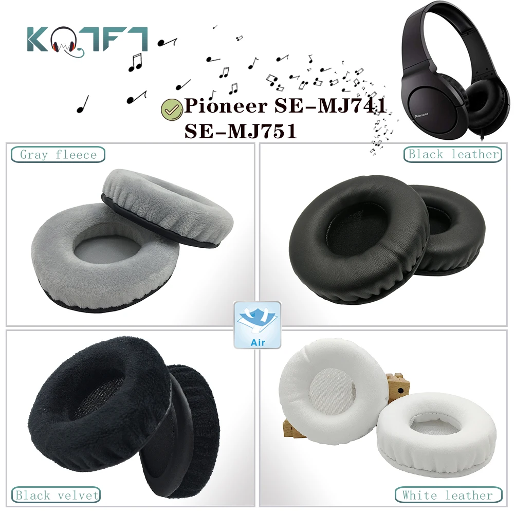 KQTFT round flannel 1 Pair of Replacement Ear Pads for Pioneer SE-MJ741  SE-MJ751 Headset EarPads Earmuff Cover Cushion Cups