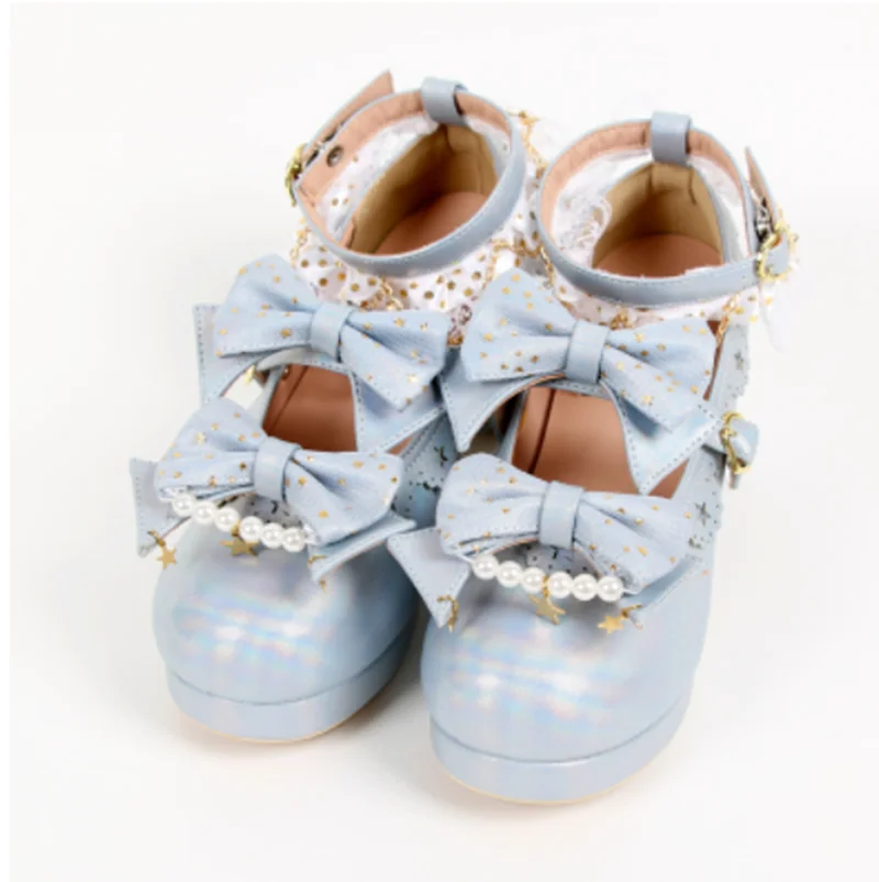 

Sweet lolita shoes vintage cute lace bowknot round head thick heel women shoes princess kawaii shoes loli girl cosplay