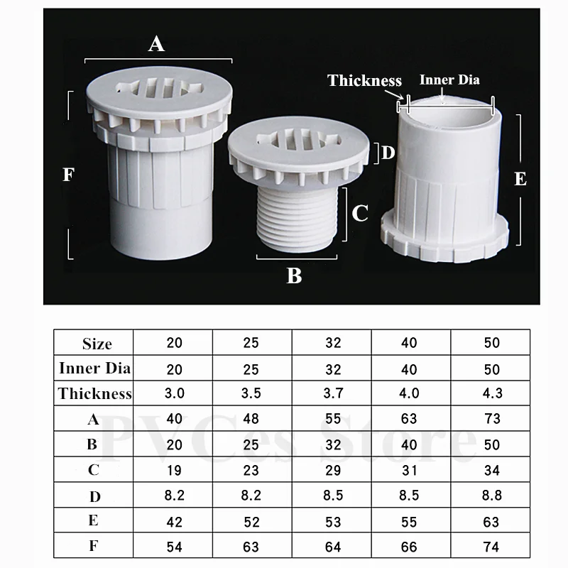 I.D 20~50mm Aquarium Fish Tank Joint Home DIY Water Supply Tube Drain Fittings Drainage PVC Pipe Straight Connectors