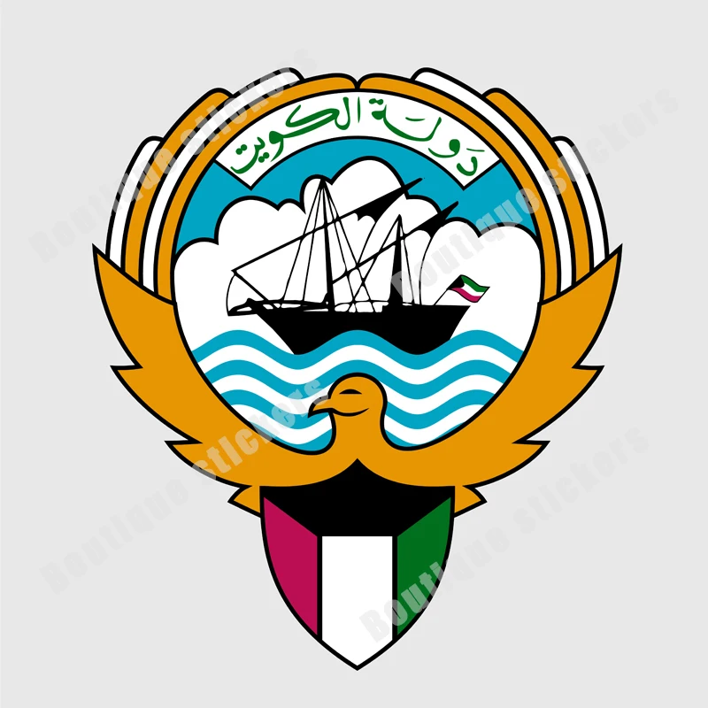 Kuwait Flag National Emblem Sticker Cover Scratch Waterproof Sunscreen Anti-UV Popular High Quality Car Sticker Decoration