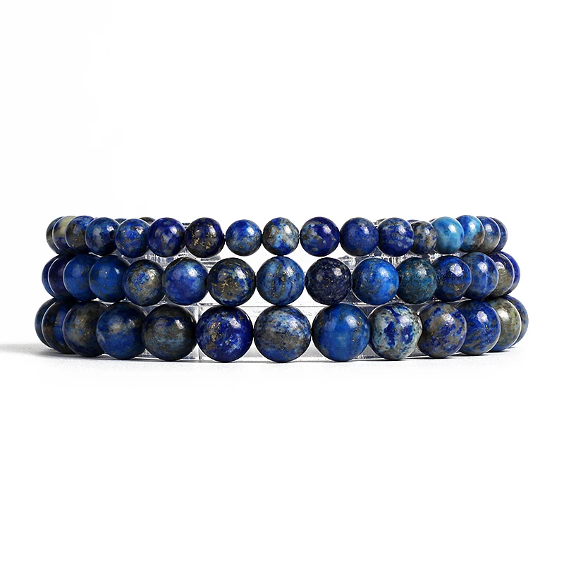 Lapis Lazuli Bracelets Men Natural Healing Energy Lazuli Bracelet Polished 6/8/10mm Lazurite Beads Bangle Pulsera Women Jewelry