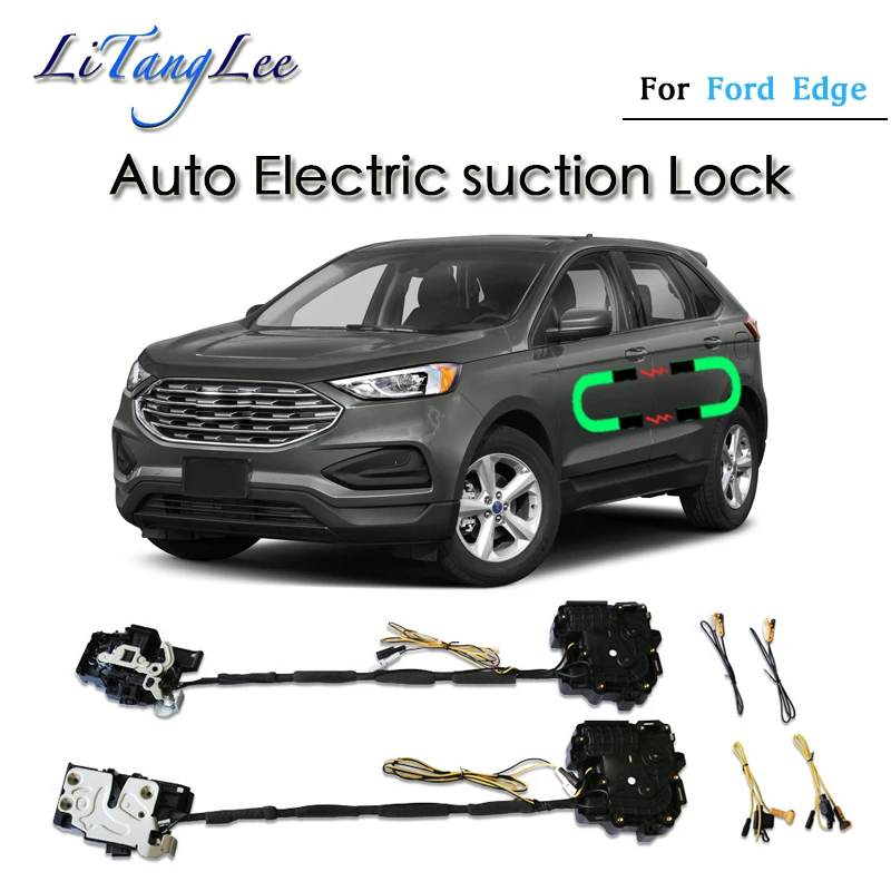 Car Soft Close Door Latch Pass Lock Actuator Auto Electric Absorption Suction Silence Closer For Ford Edge 2015~2024