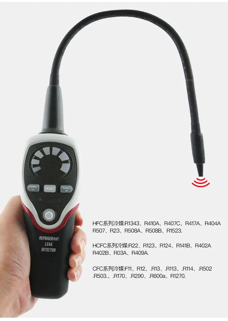 Imagem -03 - Refrigerante Halogênio Vazamento Detector ar Condicionado Refrigerante Vazamento Tester R134a R410a R407a R22 Rld382p