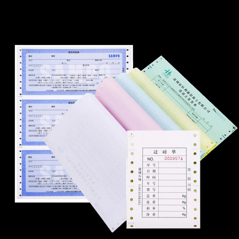 MQQ 5L/1G Computerform, kohlenstoffloses Druckpapier für Punktmatrix-Drucker, 1000 Blatt, 5 Schichten, eine Säule (eine Gruppe), pro Blatt