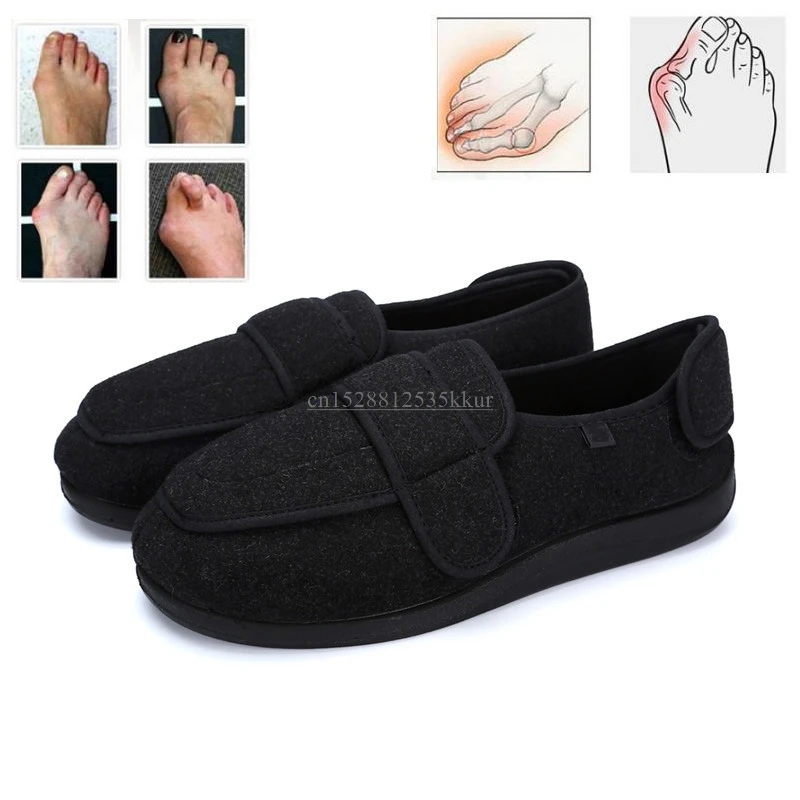 Pain Relief Comfy Memory Foam Closed Toed Diabetic Edema Adjustable Flat Shoes Braces Supports