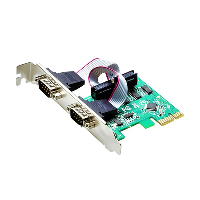 

MINI PCI-E PCI Express Dual Serial DB9 RS232 2 Portas Controlador Adaptador de Cartao Verde CH382L chipest