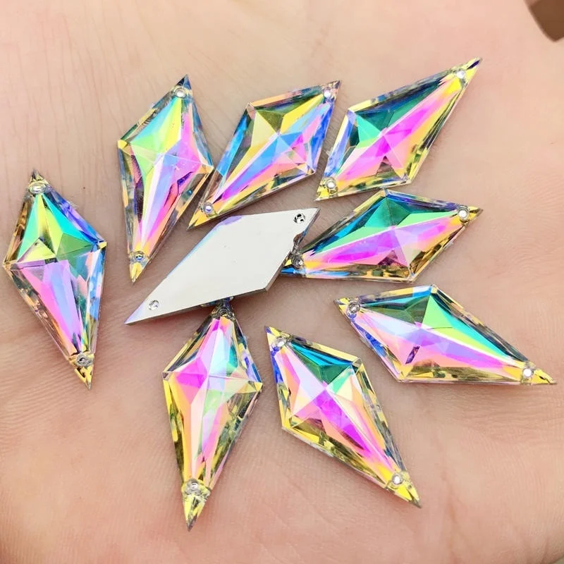 20PCS 10*22mm Prismatic Flatback Crystal Rhinestone Wedding/Clothes Wedding Art Decoration DIY