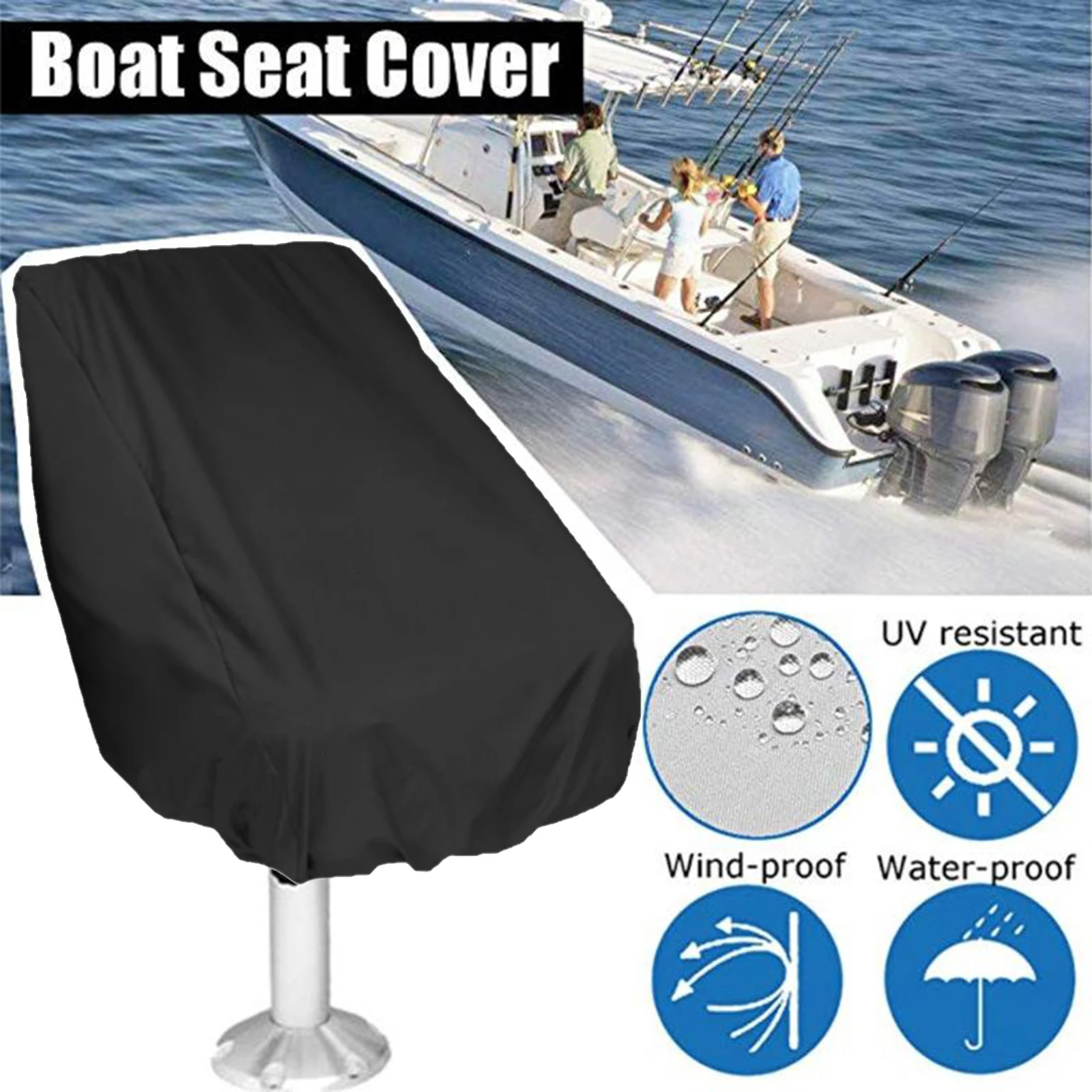 Waterproof Boat Seat Cover Anti UV Dust Yatch Boat Seat Cover Oxford Cloth Marine Outdoor Elastic Folding Chair Table Cover