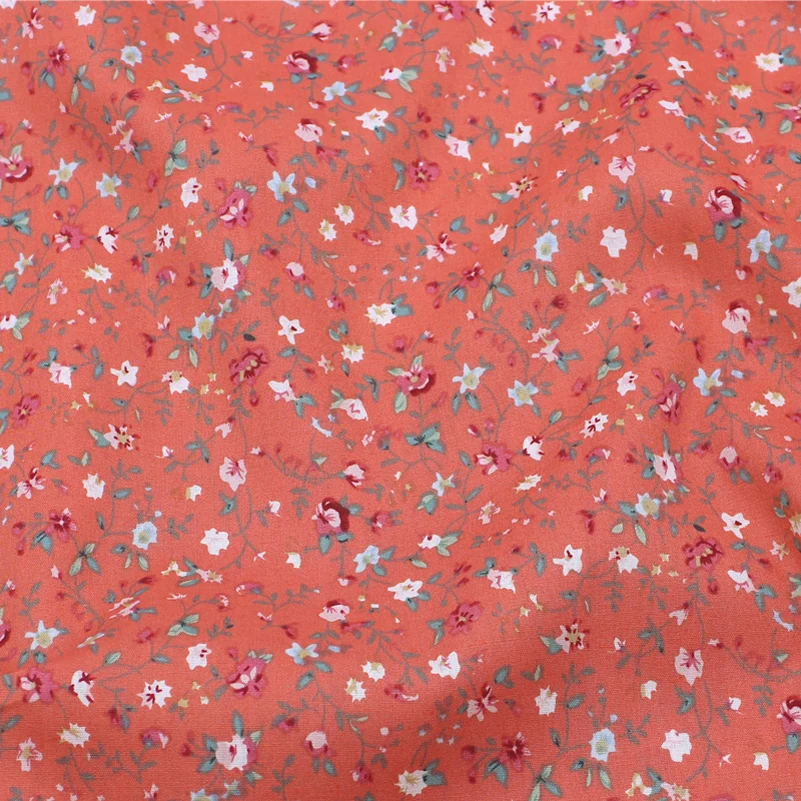 Pastoral Small Floral Printed Cotton Poplin Liberty Fabric Thin Muslin Sewing Accessories By Half Meter