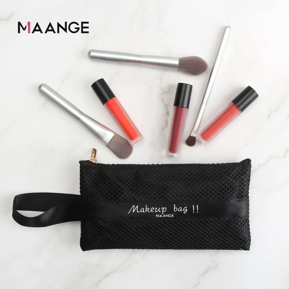 MAANGE/MAANGE Gauze Gauze Bag Makeup Brush Bag Hand-held Hand-held Handbag Makeup Tools Factory Direct Sales