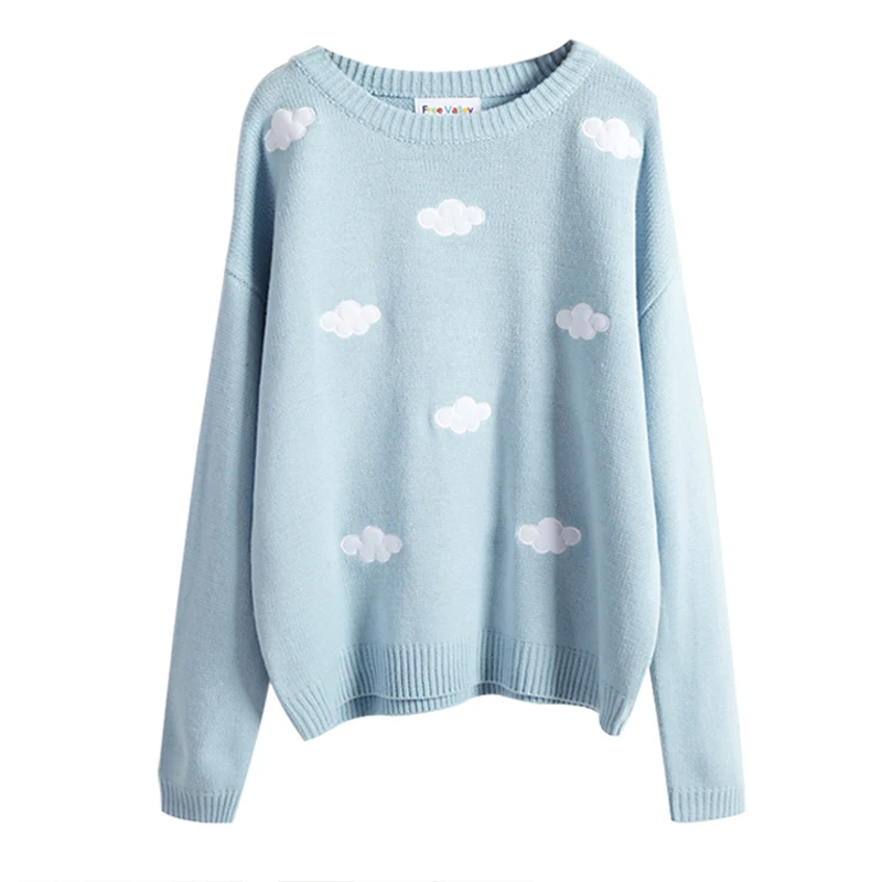 2020 Women\'S Kawaii Ulzzang Vintage College Loose Clouds Sweater Female Korean Punk Thick Cute Loose Harajuku Clothing For Women