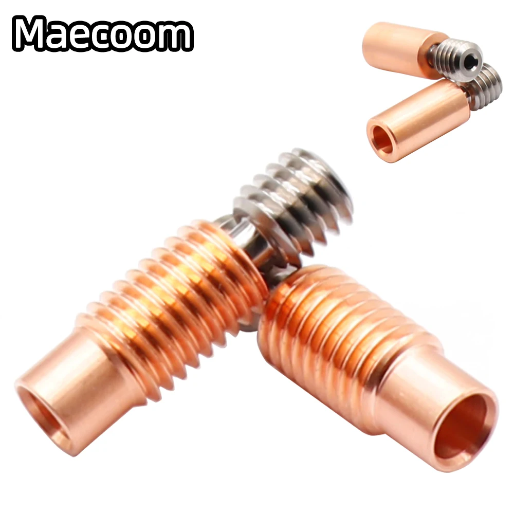 Maecoom 2pcs E3D V6 Throat All-Metal Copper throat Hotend Heater Block For Prusa i3 MK3 For 1.75MM Filament 3D Printer Part