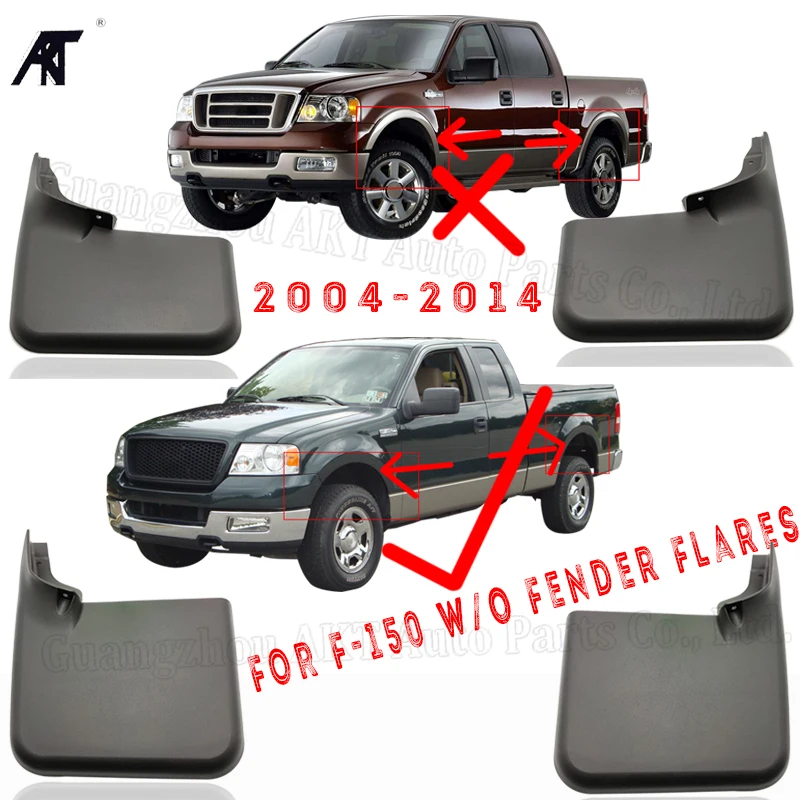 

Mud Flaps For Ford RAPTOR F150 F-150 2004-2014 w/o Fender Flares without wheel eyebrow Splash Guards Mud Guards Fender