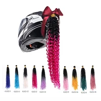 Recién llegado, peluca con trenzas para casco de motocicleta, peluca torcida, gancho pequeño curvo, trenza tejida, decoración para casco de motocicleta, cola de caballo Punk sucia