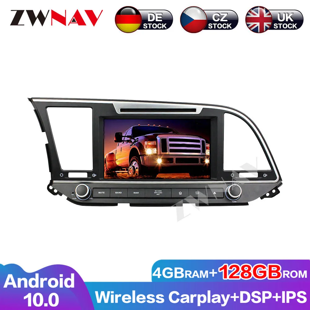 Android 10 128G Car GPS DVD Player Touch Screen Auto Radio  DSP Audio Navigation For Hyundai Elantra Multimedia Head Unit