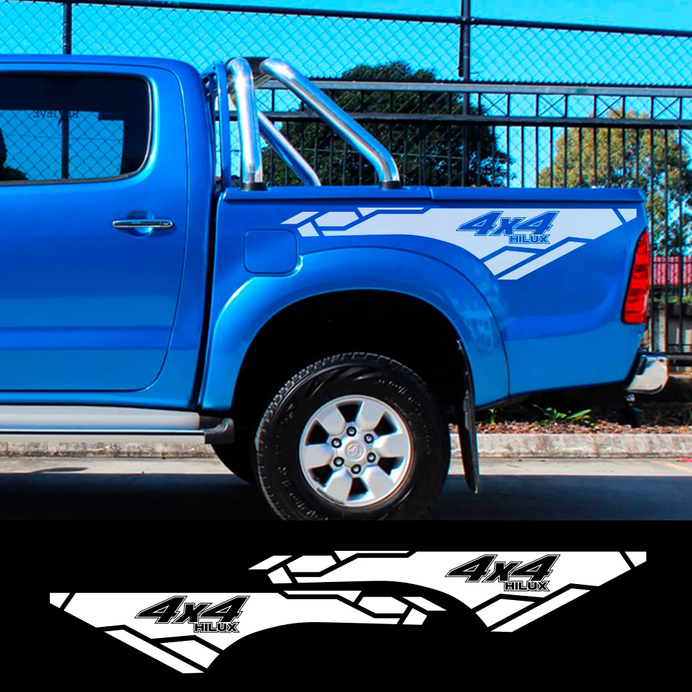 2PCS Automobile Trunk Side Vinyl Film Car Sport 4x4 Stickers For Toyota Hilux Revo Vigo Auto Body Decor Decals Car Accessories
