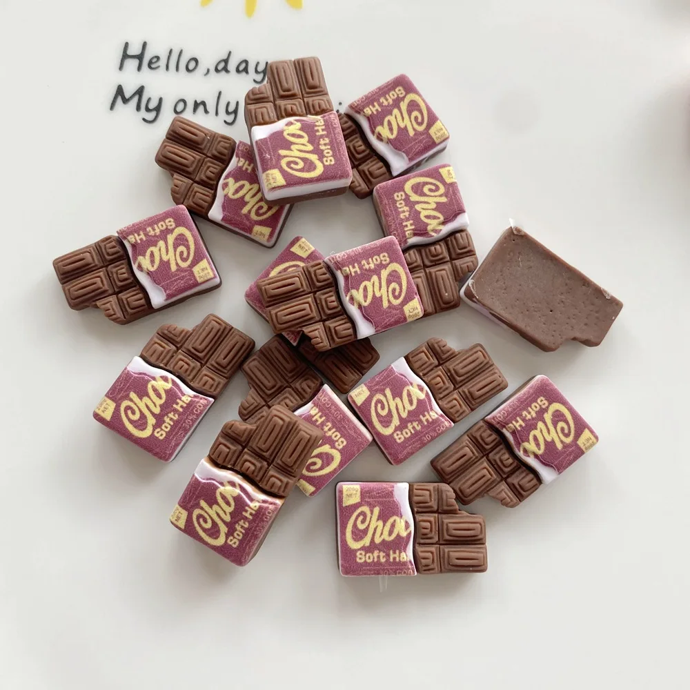 20 قطعة الراتنج المختلط الشوكولاته الديكور الحرف كابوشون مسطح الزينة لسكرابوكينغ Kawaii لطيف Diy بها بنفسك اكسسوارات #3