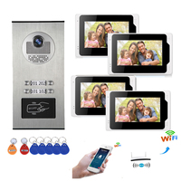 Tuya 7 Inch wired Wifi Smart IP Video Doorbell Intercom System,Touchscreen Monitor with 1080P Camera Support RIFD Unlock