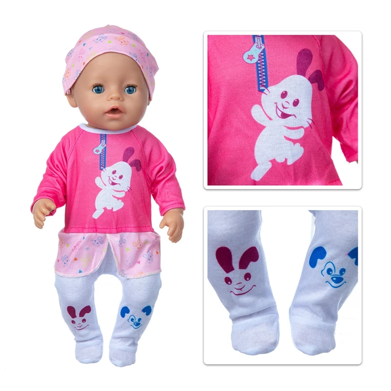 

Jumpsuits+Hat Doll Clothes Fit 17 inch 43cm Doll Clothes Born Baby Suit For Baby Birthday Festival Gift