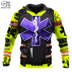 PLstar Cosmos EMS Emergency Medical Service 3D Printed Hoodies Sweatshirts Zip Hooded For Men/Women Casual Streetwear Style-E08