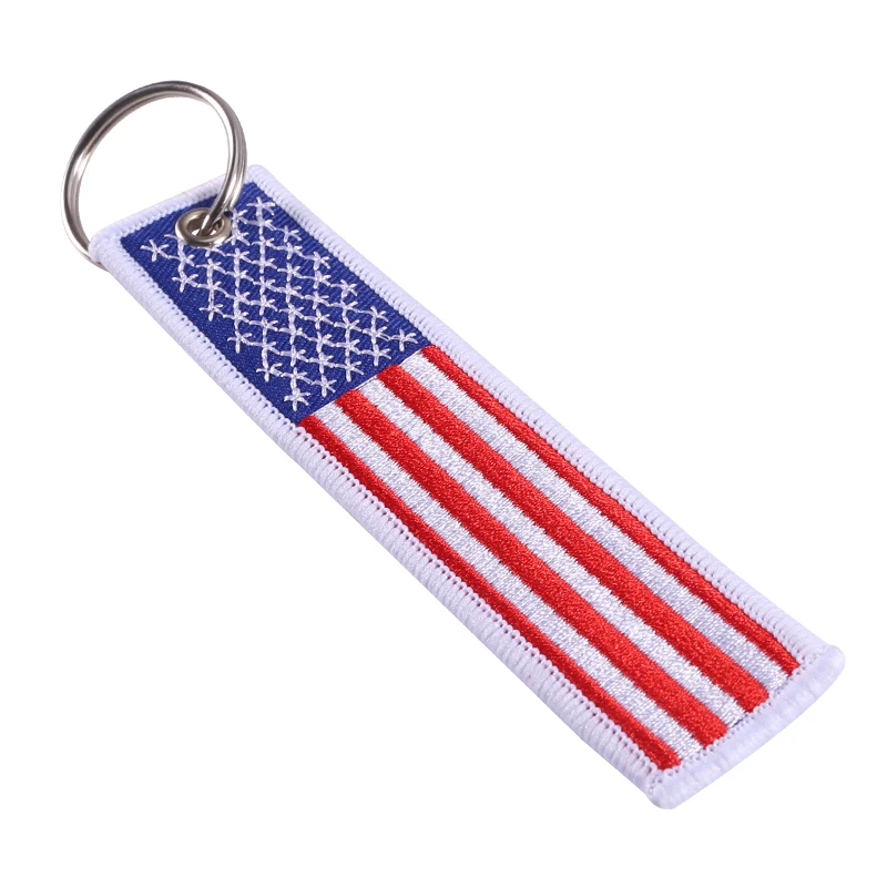 US Flag Keychain  for Motorcycles Scooters Cars and Patriotic with Key Ring EDC American Flag Gift Mobile Phone Strap 3 PCS/LOT