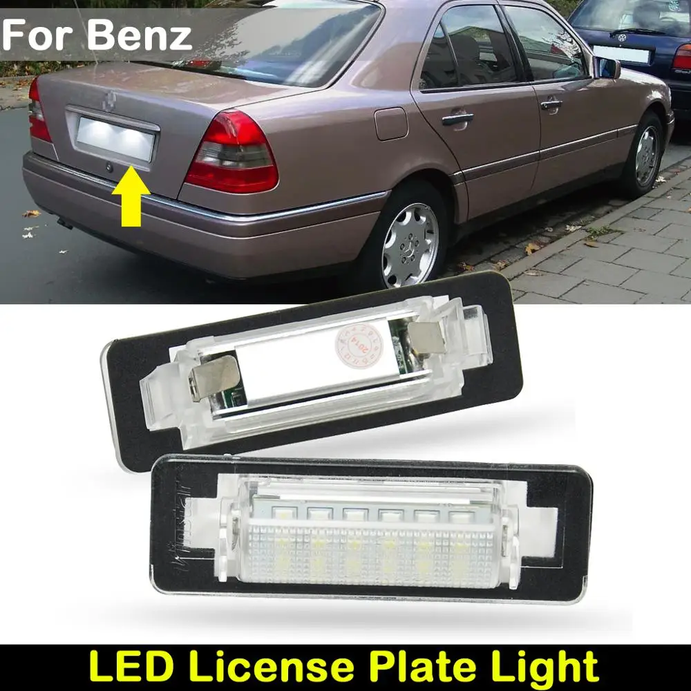 

White LED License Plate Light For Benz E-CLASS W210 C-CLASS W202 4Door Sedan Facelift Car Rear number plate lamp
