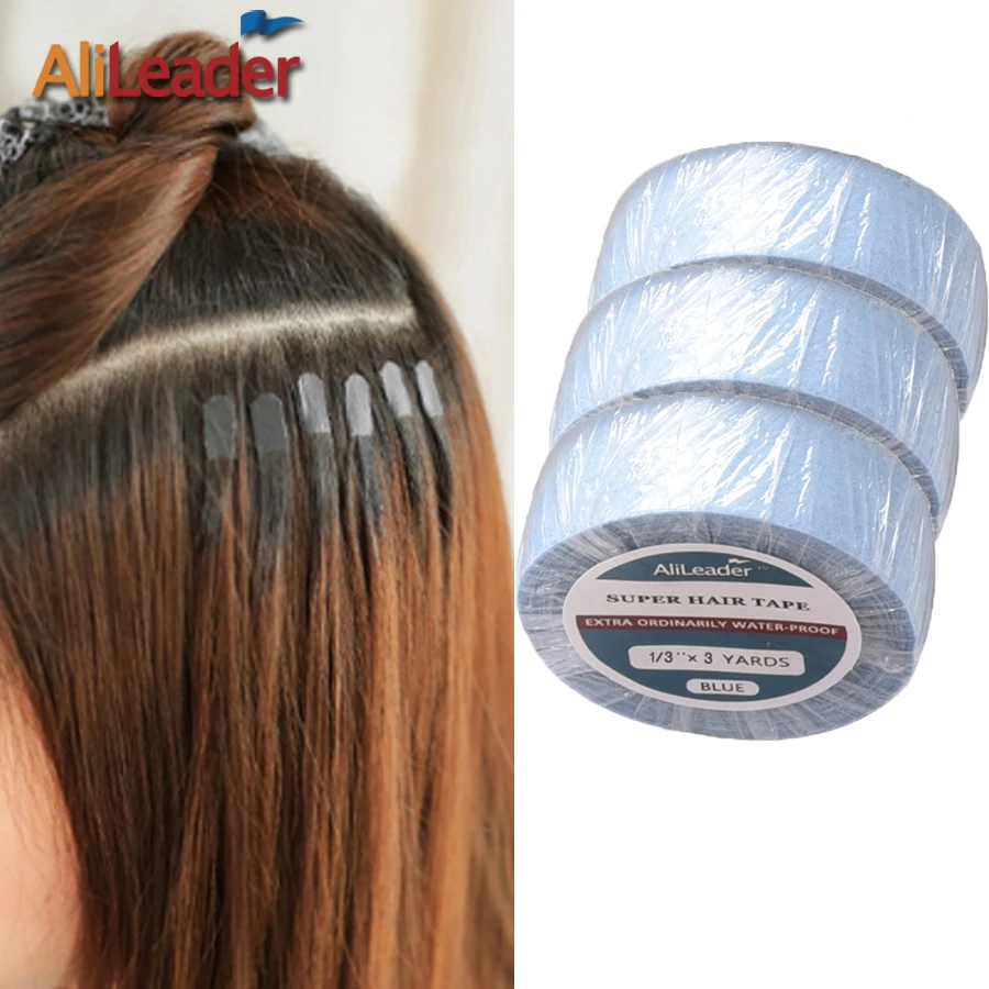 Cinta impermeable para extensión de peluca, pegamento adhesivo supertupé para cabello, doble cara para pelucas, cinta azul de doble cara