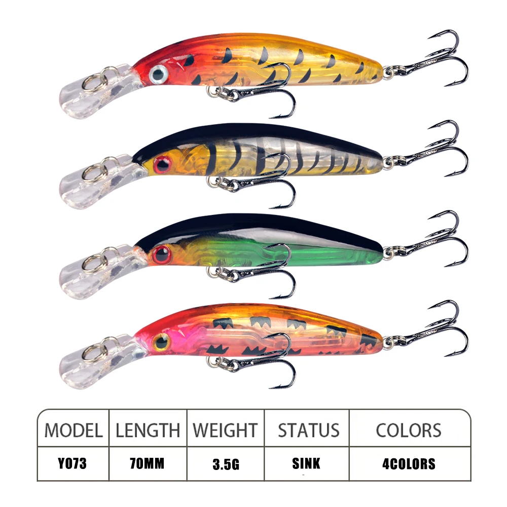 New 1pcs Fishing Lures 7cm/4g Lifelike Minnow Lure 3D Eyes 8# Hooks Jerkbait Quality Professional Wobblers Fishing Tackle pesca.