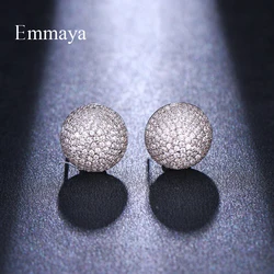 Emmaya Most Popular Minimalism Semi-Circular Shape zircon Female Fashion Dinner First Choice Simplicity Stud Earrings