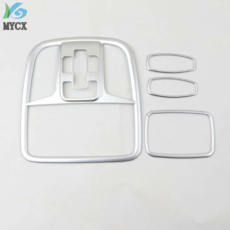 4pcs ABS Chrome Car Interior Reading Map Light Lamp Cover Trims For KIA KX7 2017 Car Styling Auto Accessories..