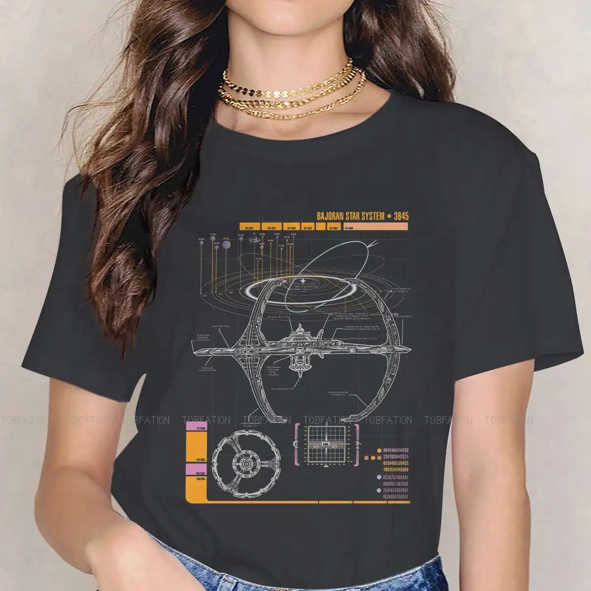 Deep Space Nine TShirt per ragazze Star Trek trekking TOS Space Film top Style Lady T Shirt Homme Print