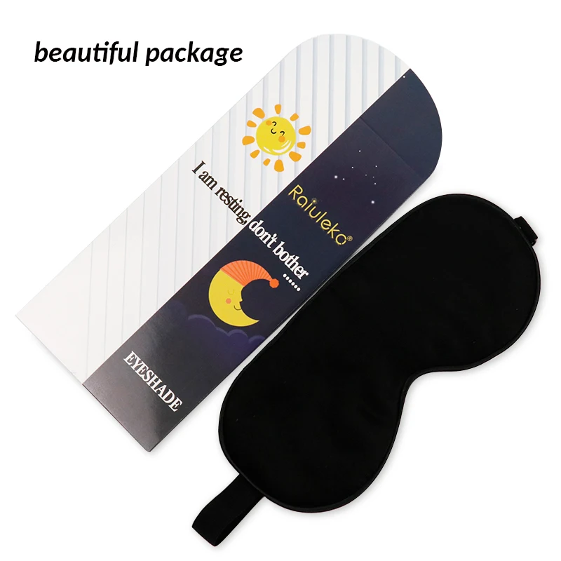 Pure Silk Sleep Mask Breathable Sleeping Eye Mask for Night Sleep Eyeshade Blindfolds Shield Light Goggles Black Eyepatch