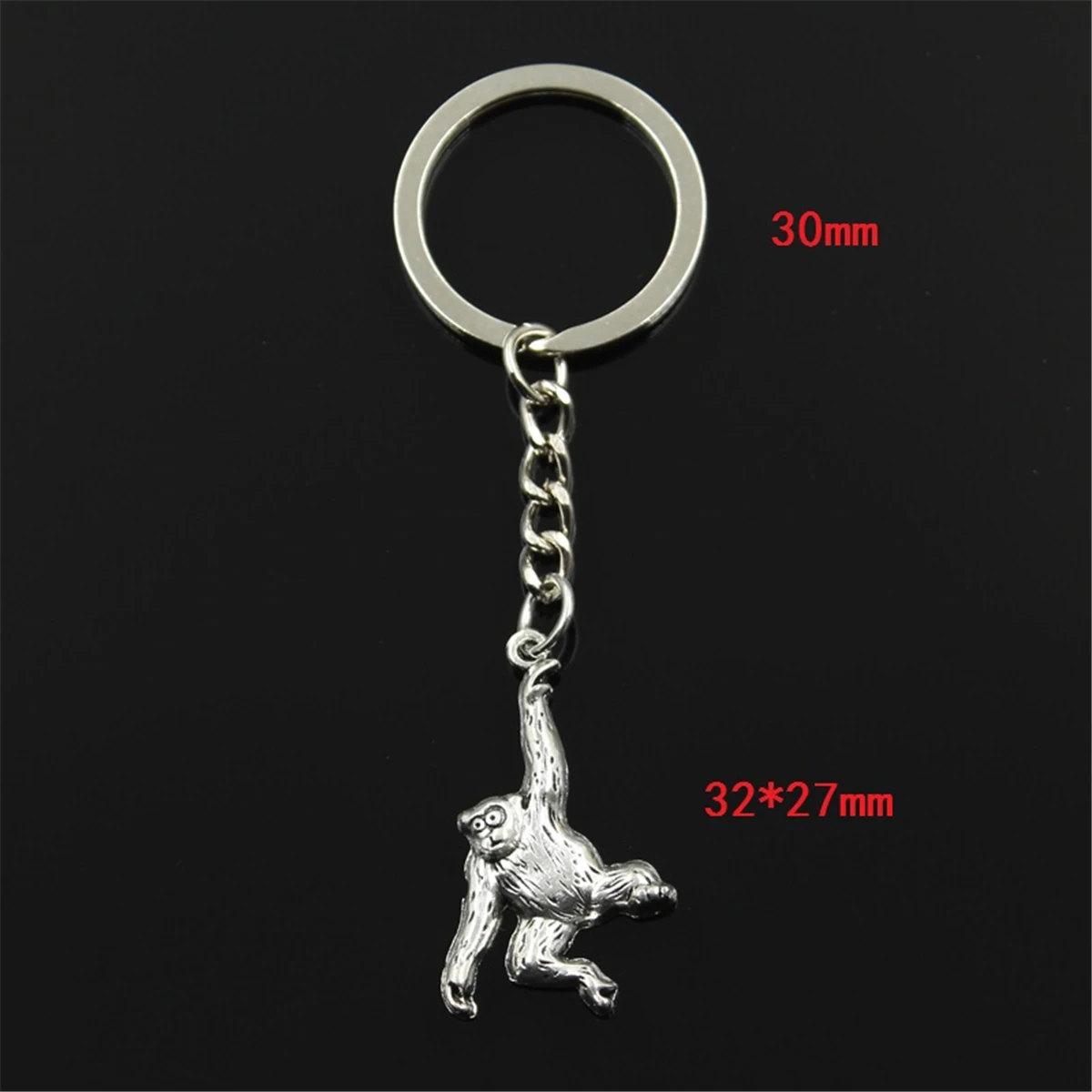 Fashion Keychain 32x27mm Monkey Pendants DIY Men Jewelry Car Key Chain Ring Holder Souvenir For Gift