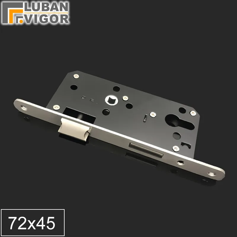 

7245 7250 7255 7260 handle lock body stinless steel round panel indoor wooden door lock body panel width 20mm length 235mm