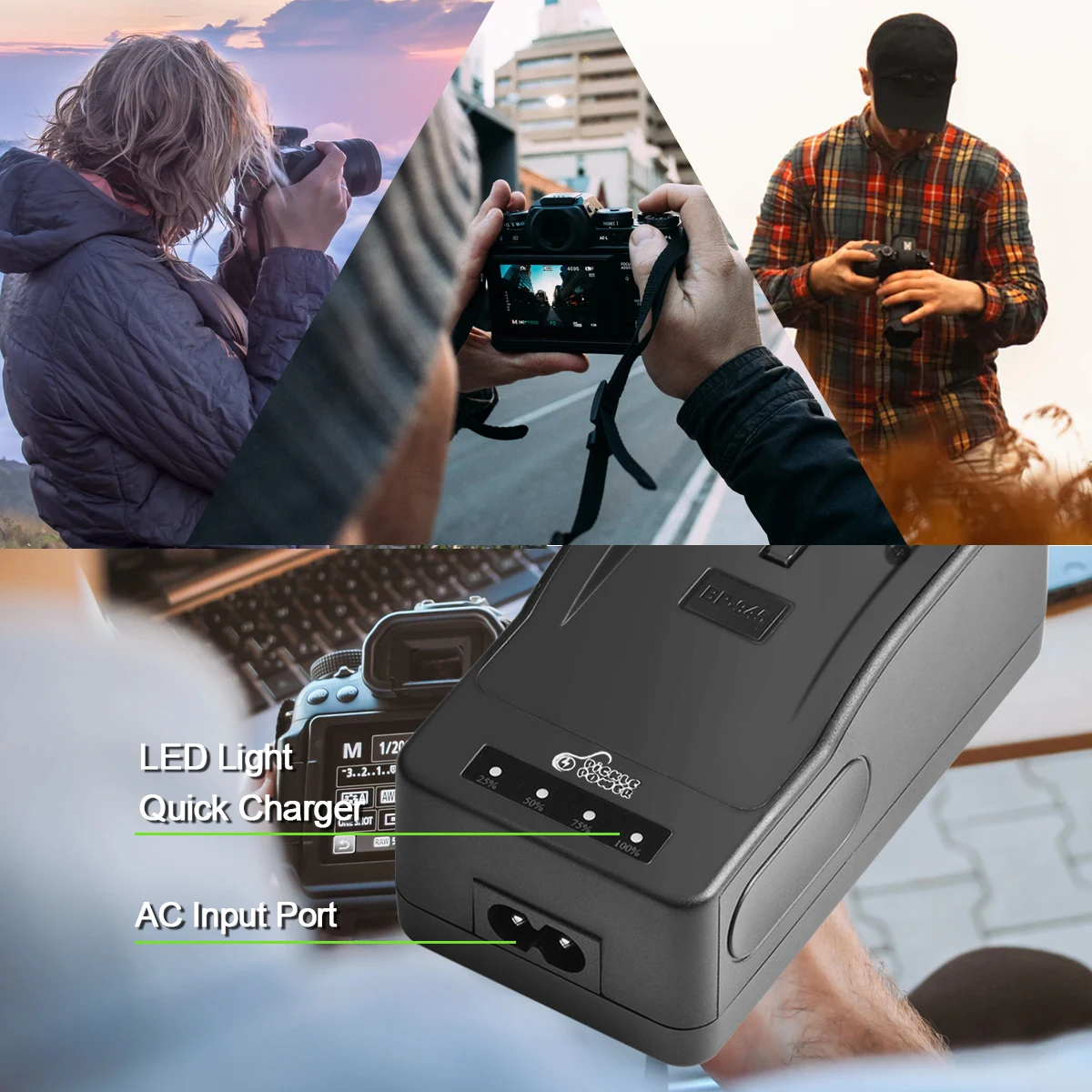 8400mAh BP-970G BP-975 Batteries + LED Quick Charger For Canon EOS C100,EOS C100 Mark II, EOS C300, EOS C300 PL, GL2, XF100