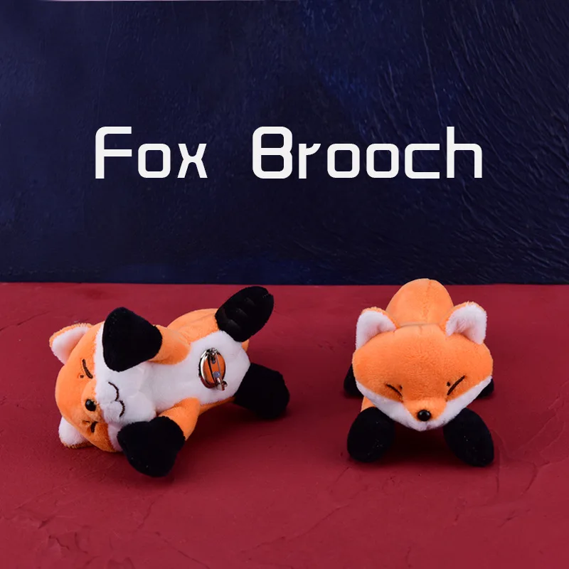 Mini Little Fox Doll Cartoon Plush Brooch Couple Cute Clothes Pin Boys and Girls Schoolbag Bag Pendant Toy Cute Plush Keychain