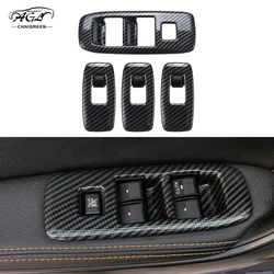 4Pcs Carbon Fiber Color Window Lifter Switch Button Panel Cover Trim Interior For Ford Everest RANGER T6 T7 T8 2015-2020