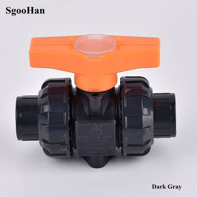 20~63mm UPVC Ball Valve Double Union Valve Connector Aquarium Fish Tank Adapter Garden Irrigation System Pipe Joint Fittings