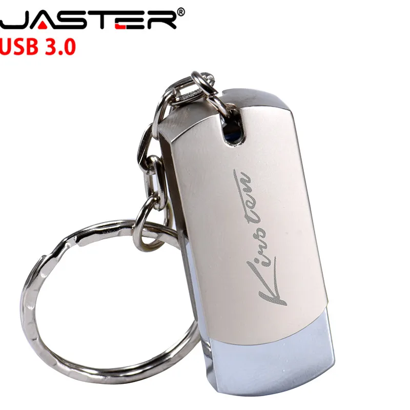 JASTER-pendrive de metal personalizado con tapa USB 3,0, unidad flash usb de 128GB, 64GB, 16GB, 32GB y 4GB, con más de 10 logotipos gratuitos