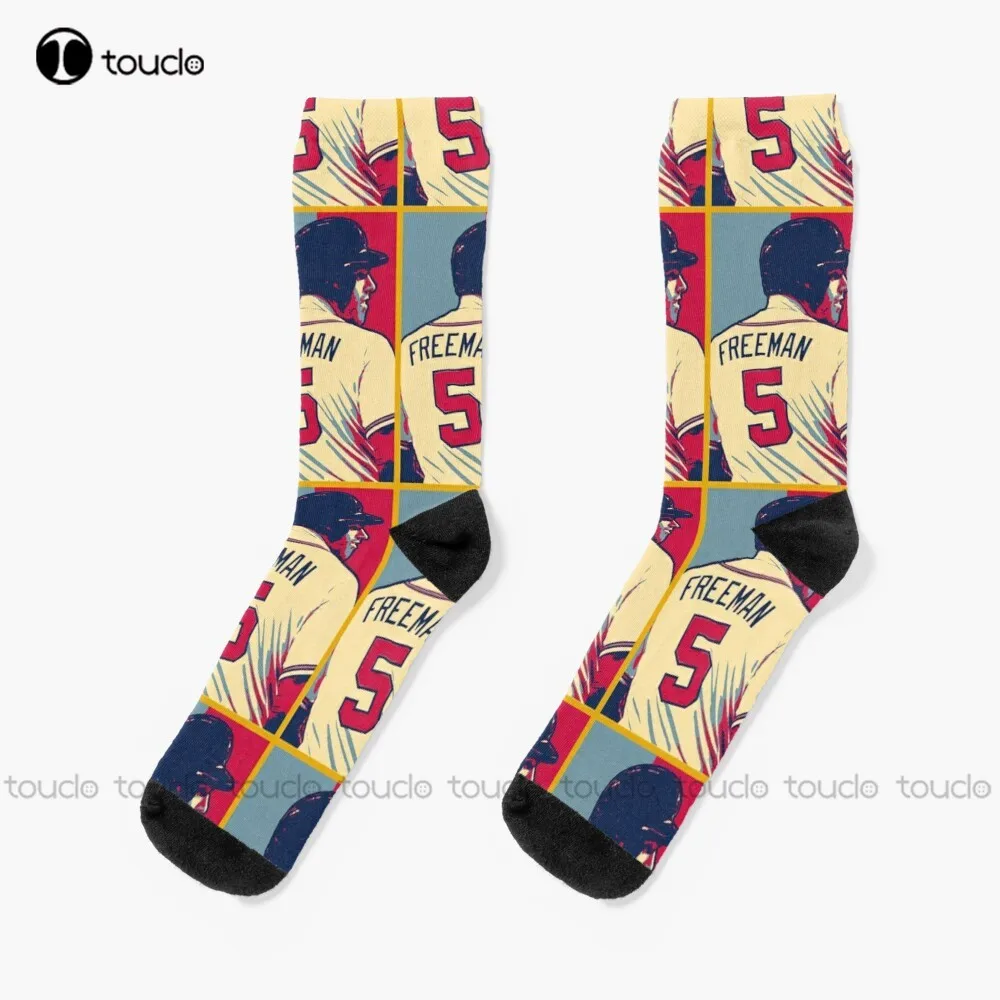 Freddie Freeman Artwork Socks Soccer Socks Men Thanksgiving Christmas New Year Gift Unisex Adult Teen Youth Socks Custom Sock