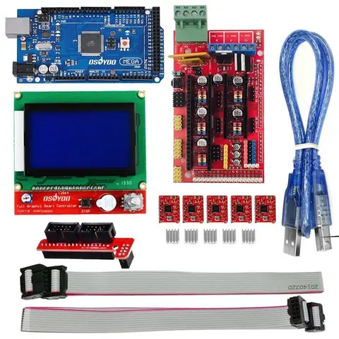 3D 프린터 키트 램프 1.4 컨트롤러 + 메가 2560 보드 + 5pcs A4988 스테퍼 모터 드라이버 + LCD 12864, Arduino RepRap 용