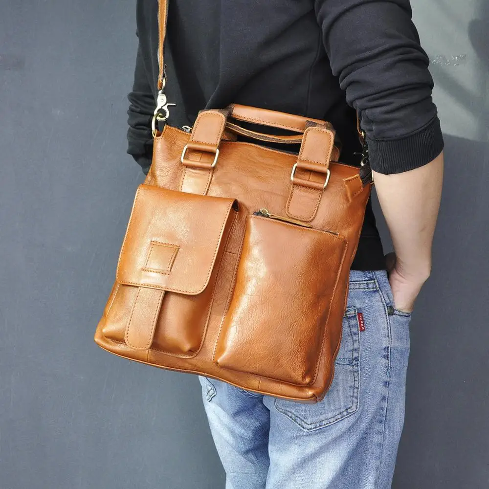 Men Original Leather Casual Maletas Business Briefcase 12\