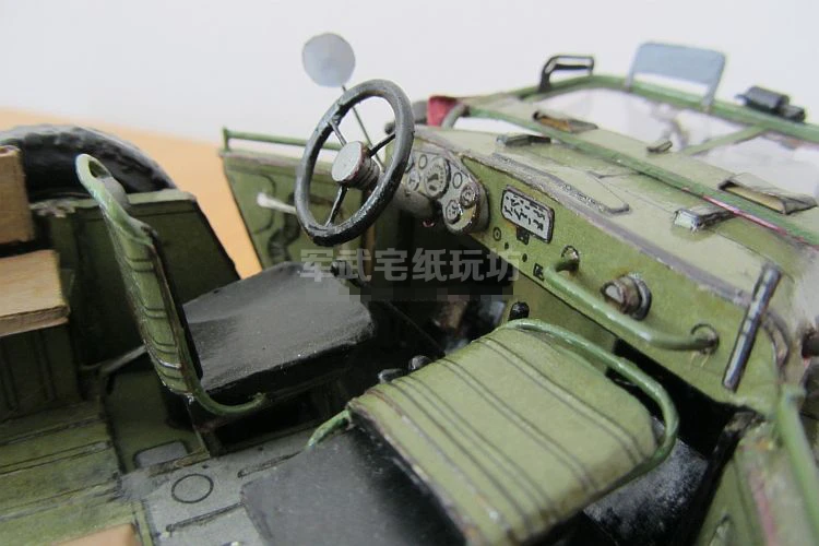 1:25 Scale GAZ-69M Four-wheel Drive Light Truck DIY Handcraft Paper Model Kit Puzzles Handmade Toy DIY