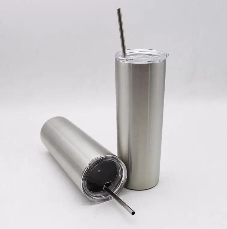 

20oz Tumbler Straight Cup 20oz Tumbler Mugs Wtith Straws Stainless Steel Double Wall Vacuum Insulation Flask Beer Coffee Travel