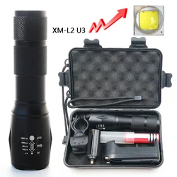 Litwod Z25A100 XM-L2 U3 led flashlight torch lamp 6000LM aluminum Waterproof zoom led portable light for camping hunting