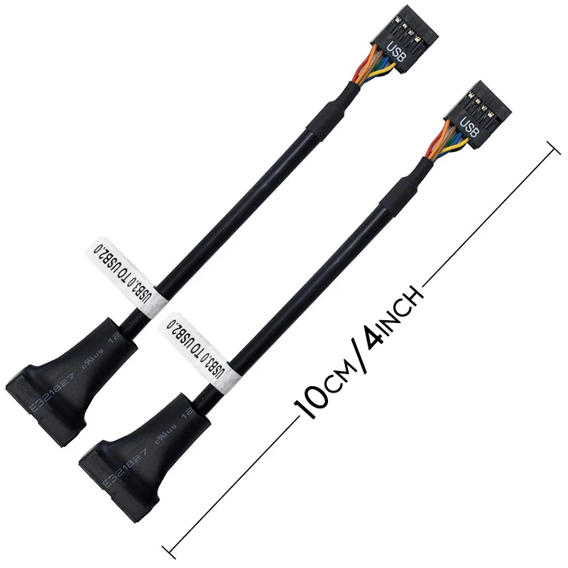 2 Pcs USB 3.0 Header To USB 2.0,USB 3.0 To USB 2.0 Motherboard Adapter Cable,19 Pin USB3.0 Male To 9 Pin USB2.0 Female