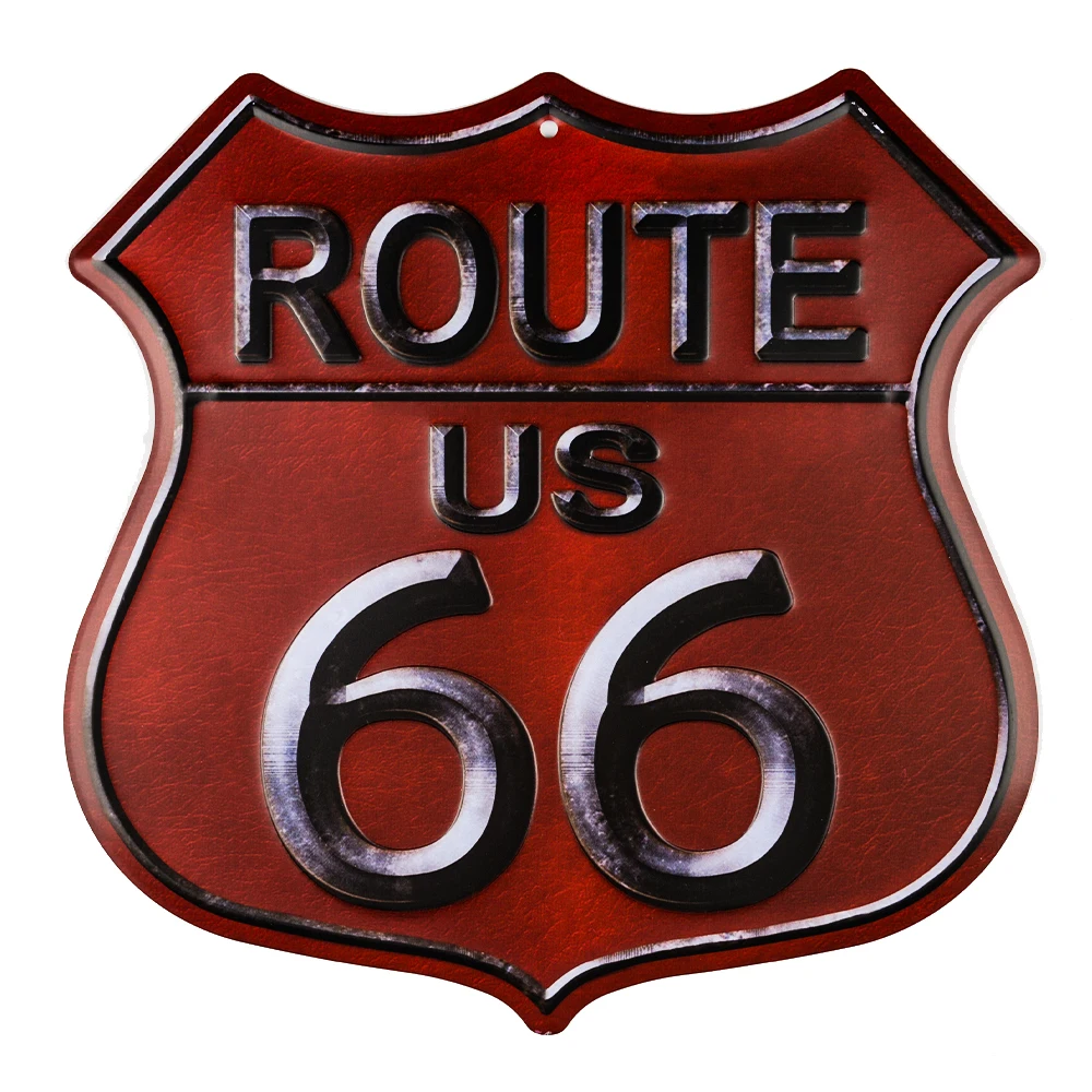 

DL-Garage art Route 66 Red Wholesale Metal Novelty Highway Shield