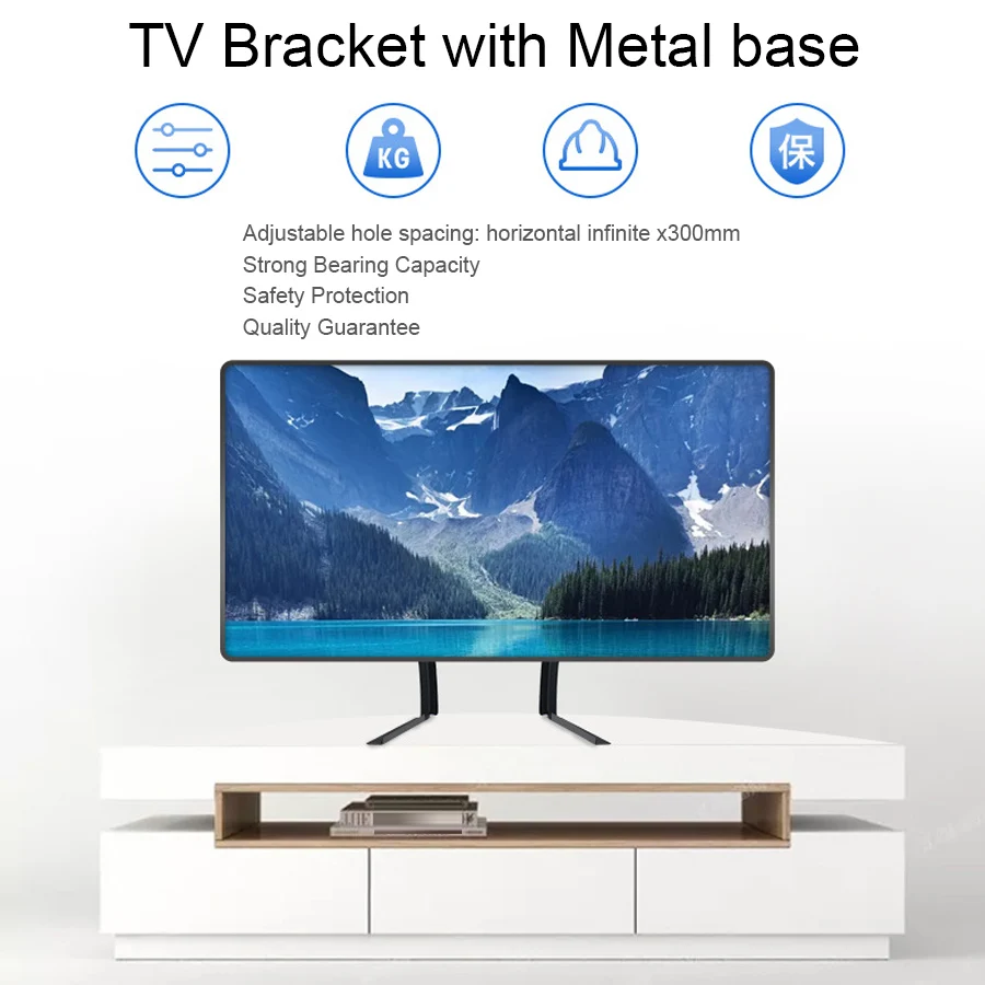 26-43 pollici staffa di Base universale per supporto TV da 25KG per schermo LCD al Plasma staffa di montaggio per Monitor regolabile in altezza gomma antiscivolo