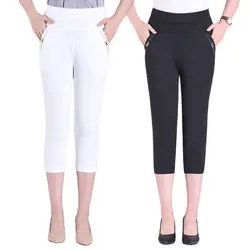 Women's Capris Summer Pants For Women Candy Pantalon Femme High Waist Black Short Trousers Summer Capris Pants Women Stretch