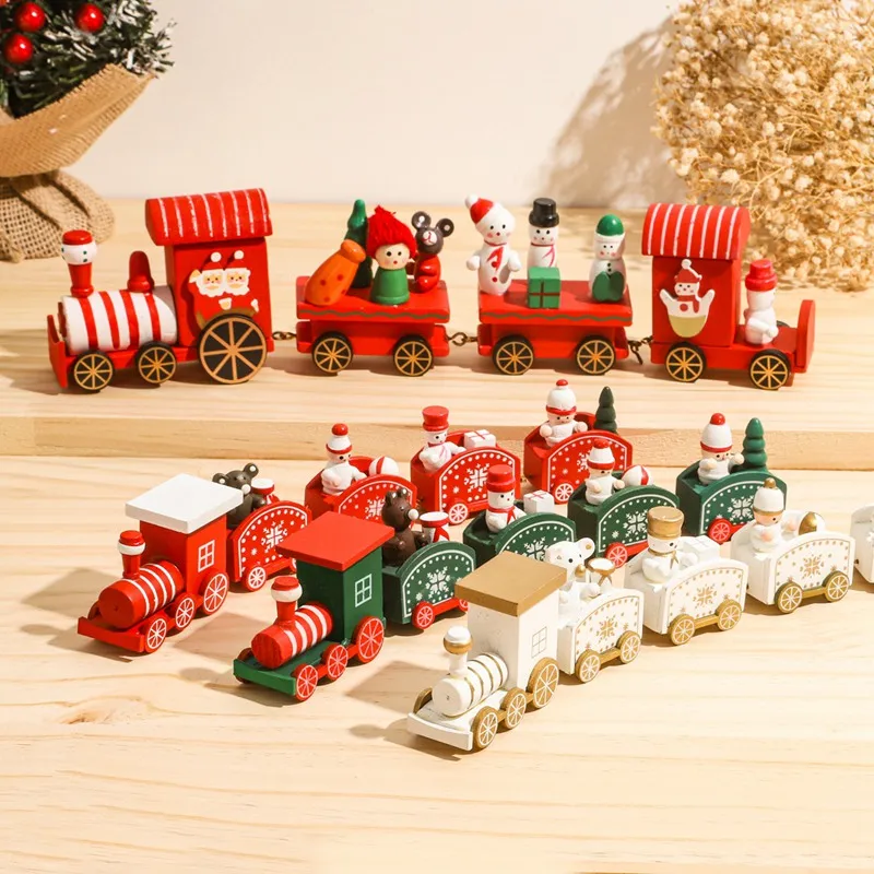 Wooden/Plastic Train Merry Christmas Ornament Christmas Decorations For Home 2024 Xmas Gifts Noel Natal Navidad New Year 2025